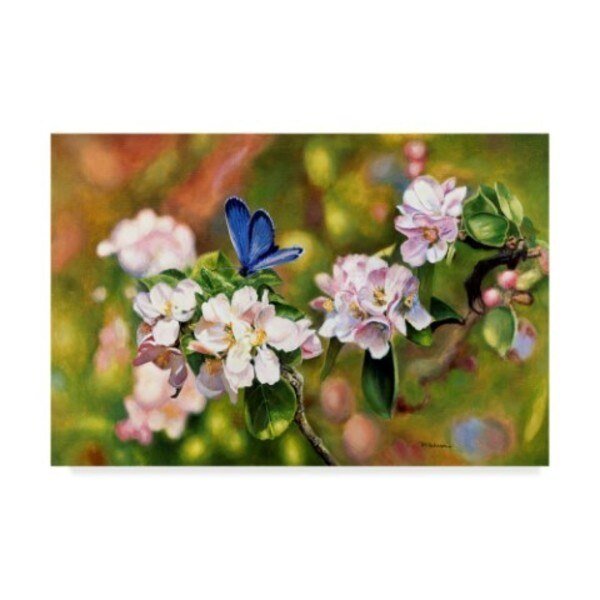 Bill Makinson 'Blue On Pink' Canvas Art, 16x24, Trademark Fine Art, Mfr#: ALI38846-C1624GG